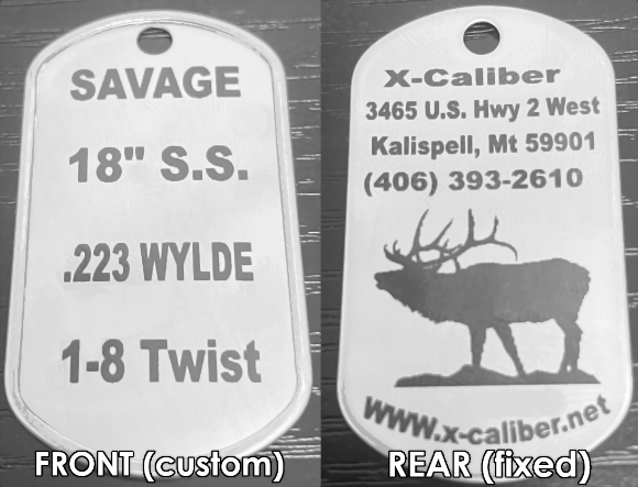 Picture of X-Caliber Laser-Engraved Custom Dog Tag